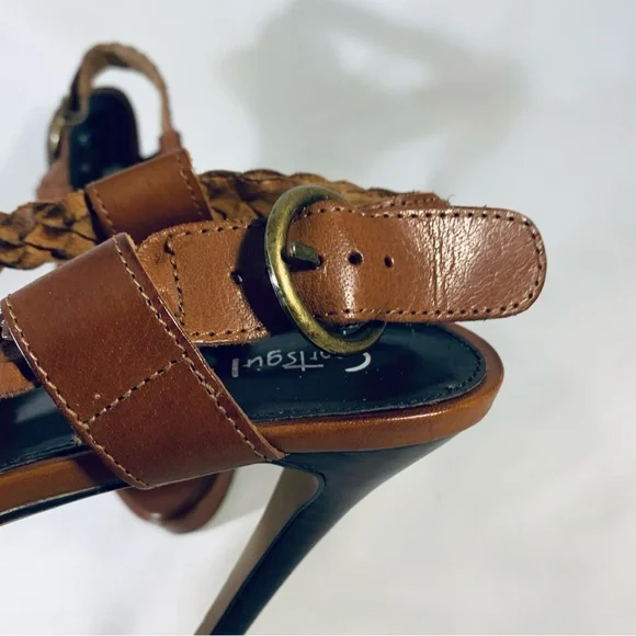 Catrice Nutmeg By Sportsgirl Stiletto Heel Ankle Strap Leather Sandals AU size 7 - Picture 9 of 14